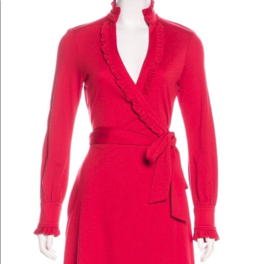 DVF Diane von Furstenberg Volante wool Wrap Dress